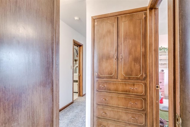 616 Kingston Dr, Yukon, OK 73099 - hallway with light colored carpet and baseboards