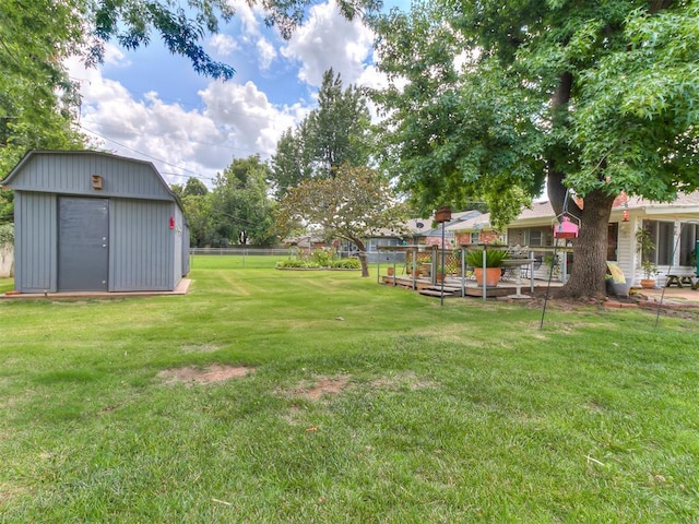 3000 Beverly Dr, Edmond, OK 73013 - view of yard featuring a storage shed
