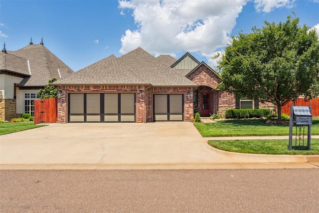 9041 NW 147th Ter, Yukon, OK 73099 - view of front of property featuring a garage, concrete driveway, brick siding, roof with shingles, and board and batten siding