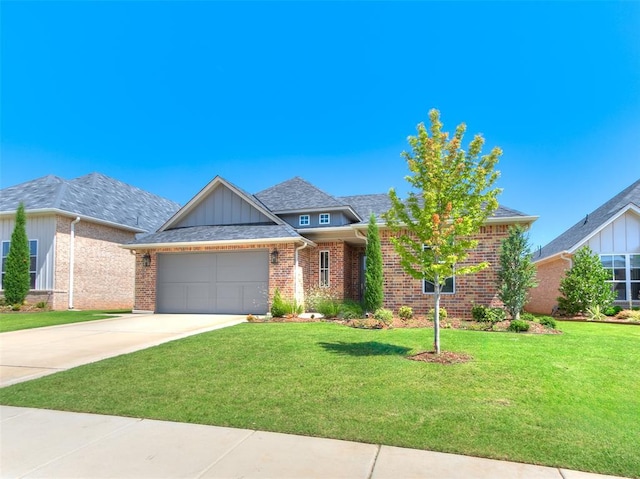 201 Pont Neuf Ct, Edmond, OK 73034 - traditional-style house featuring brick siding, driveway, an attached garage, and a front lawn
