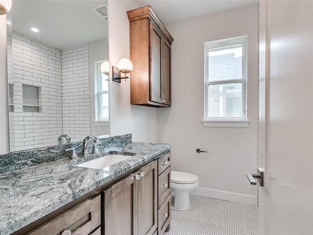 201 Pont Neuf Ct, Edmond, OK 73034 - full bath with vanity, healthy amount of natural light, a shower, and tile patterned flooring