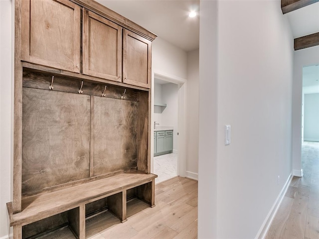 201 Pont Neuf Ct, Edmond, OK 73034 - mudroom with light wood-style flooring