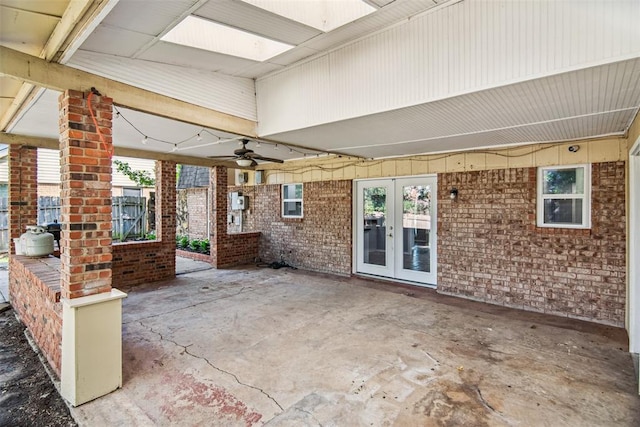 11904 Somerville Dr, Yukon, OK 73099 - view of patio with french doors and ceiling fan