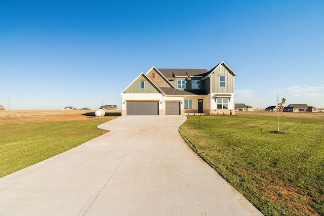 4334 White Ash Dr, Piedmont, OK 73078 - craftsman house featuring board and batten siding, driveway, a front yard, and an attached garage