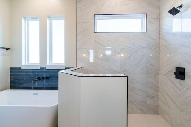4334 White Ash Dr, Piedmont, OK 73078 - full bathroom featuring a freestanding tub and walk in shower