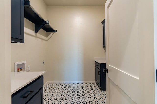 4334 White Ash Dr, Piedmont, OK 73078 - washroom with cabinet space, light flooring, washer hookup, and hookup for an electric dryer