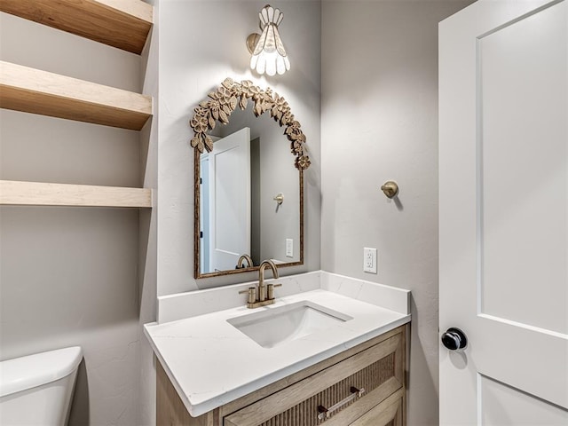 6881 Lake View Ct, Cashion, OK 73016 - half bathroom with vanity and toilet