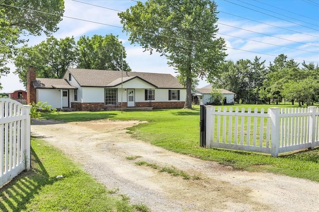 601 N Dobbs Rd, Harrah, OK 73045 - single story home with dirt driveway and brick siding