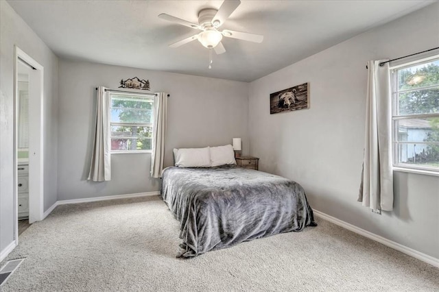 601 N Dobbs Rd, Harrah, OK 73045 - bedroom with carpet flooring and a ceiling fan