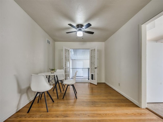 3804 NW 52nd St, Oklahoma City, OK 73112 - dining space with light wood-type flooring and ceiling fan