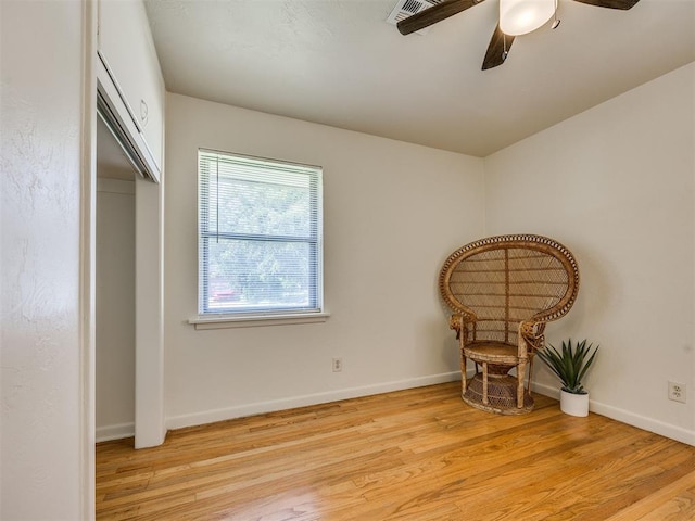 3804 NW 52nd St, Oklahoma City, OK 73112 - unfurnished bedroom with light wood-type flooring and a ceiling fan