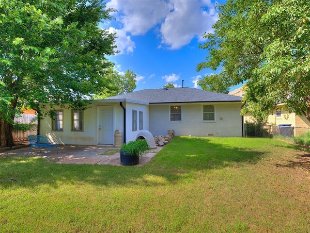3804 NW 52nd St, Oklahoma City, OK 73112 - back of house with a fenced backyard and a patio area