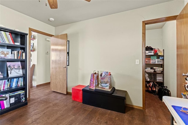 5097 County St Unit 2580, Hinton, OK 73047 - playroom with a ceiling fan and wood finished floors