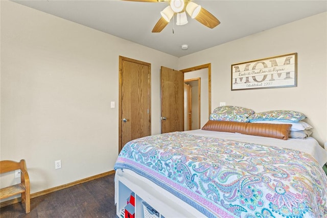 5097 County St Unit 2580, Hinton, OK 73047 - bedroom featuring dark wood finished floors and a ceiling fan