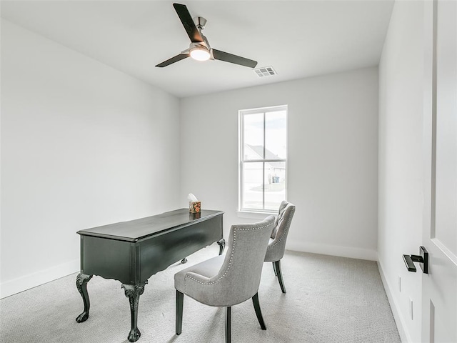 216 Pont Neuf Ct, Edmond, OK 73034 - office with light colored carpet and ceiling fan