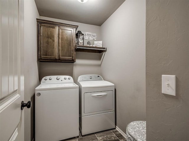 12812 Double V Dr, Piedmont, OK 73078 - laundry area with washing machine and clothes dryer and cabinet space