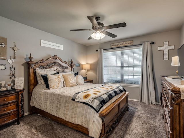 12812 Double V Dr, Piedmont, OK 73078 - bedroom featuring carpet floors and ceiling fan