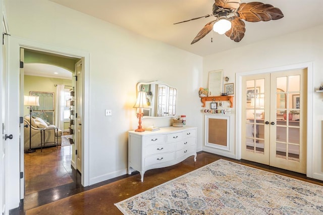 775 Magnolia Ln, Tuttle, OK 73089 - bedroom with french doors and ceiling fan