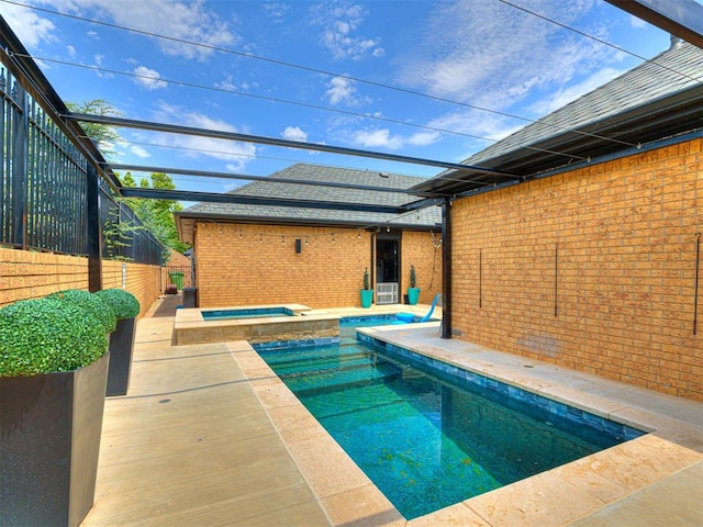 1521 Spring Creek Dr, Yukon, OK 73099 - view of pool with a pool with connected hot tub and a patio