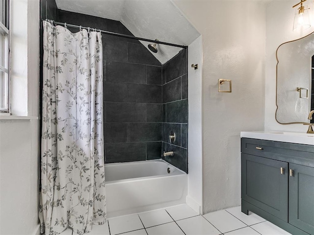 111 S Bristow Ave, Moore, OK 73160 - full bathroom with tile patterned flooring, shower / bath combo, and vanity
