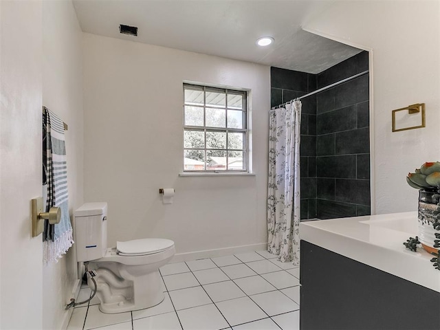 111 S Bristow Ave, Moore, OK 73160 - bathroom featuring vanity, tile patterned flooring, and tiled shower