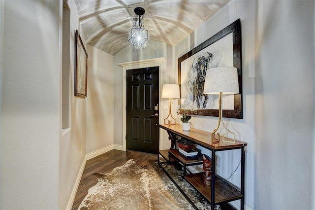 3937 NW 167th Ter, Edmond, OK 73012 - entrance foyer featuring dark wood finished floors and lofted ceiling