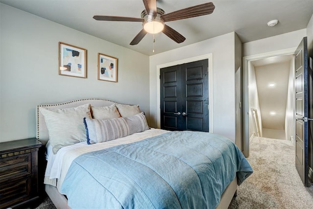 3937 NW 167th Ter, Edmond, OK 73012 - carpeted bedroom featuring a ceiling fan