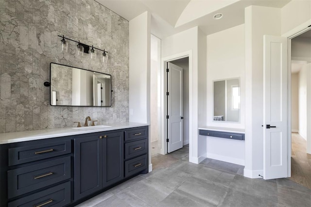 4716 Moulin Rd, Edmond, OK 73034 - bathroom with vanity and baseboards