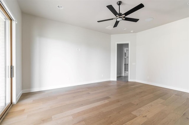 4716 Moulin Rd, Edmond, OK 73034 - unfurnished room featuring light wood-style flooring, recessed lighting, and a ceiling fan