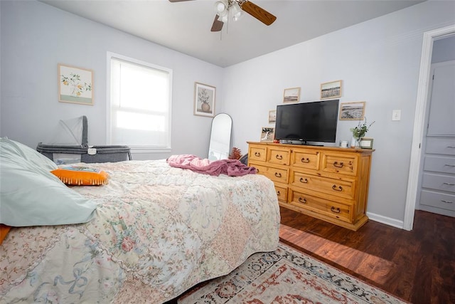 204 E Elder Ave, Duncan, OK 73533 - bedroom featuring dark wood-style flooring and ceiling fan