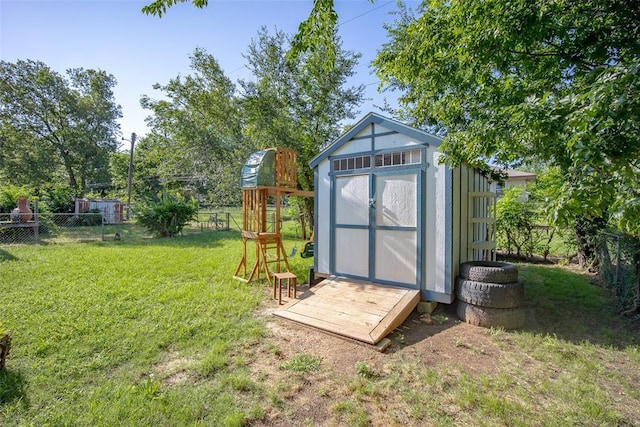 204 E Elder Ave, Duncan, OK 73533 - view of shed with a fenced backyard