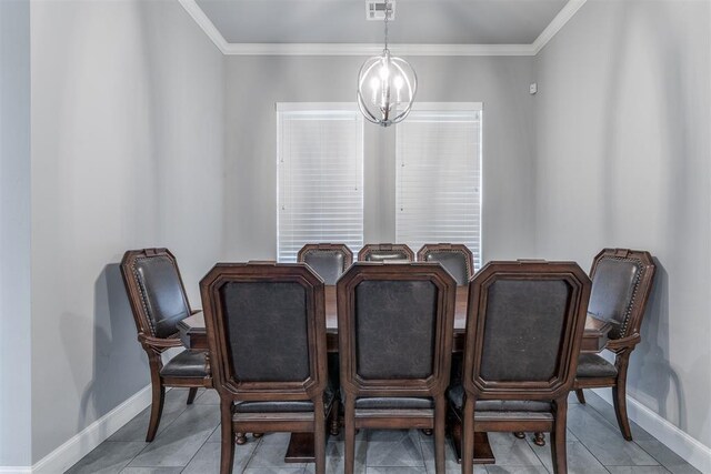 9125 NE Mustang Rd, Piedmont, OK 73078 - dining area featuring crown molding and light tile patterned floors