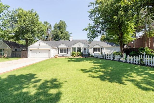 2625 Somerset Pl, Oklahoma City, OK 73116 - ranch-style house featuring a garage, driveway, and a chimney