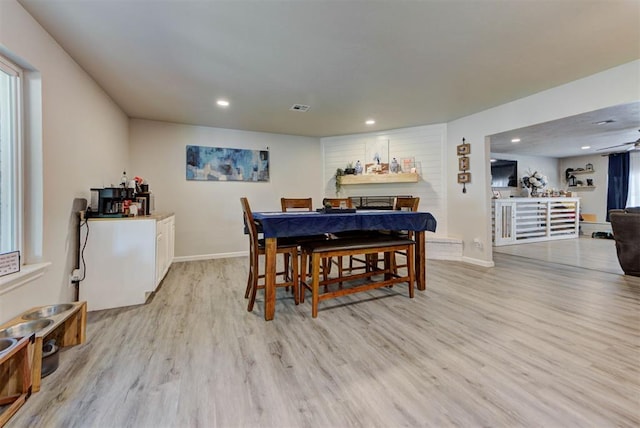 201 N English Dr, Moore, OK 73160 - dining room with light wood-style flooring and recessed lighting