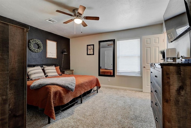 201 N English Dr, Moore, OK 73160 - bedroom with carpet and ceiling fan