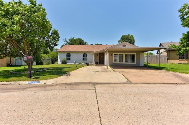 201 N English Dr, Moore, OK 73160 - ranch-style home with concrete driveway and stucco siding