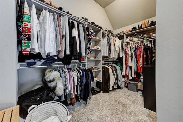 9920 NW 142nd St, Yukon, OK 73099 - walk in closet with lofted ceiling and carpet floors