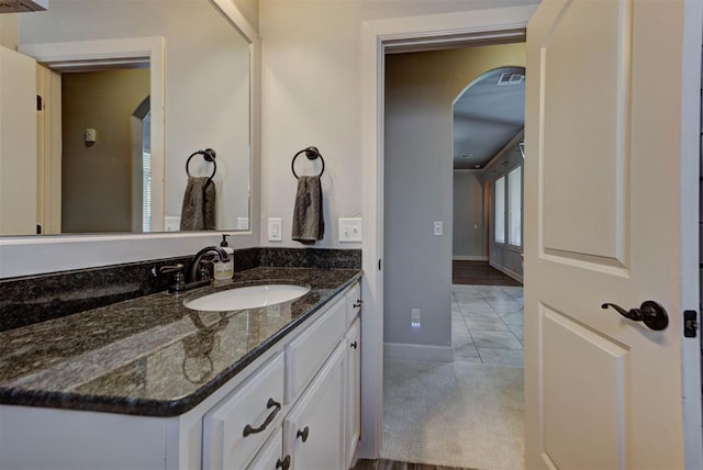 9920 NW 142nd St, Yukon, OK 73099 - bathroom featuring vanity and tile patterned flooring