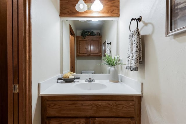 1723 Grey Hawk Rd, Edmond, OK 73003 - half bathroom featuring vanity