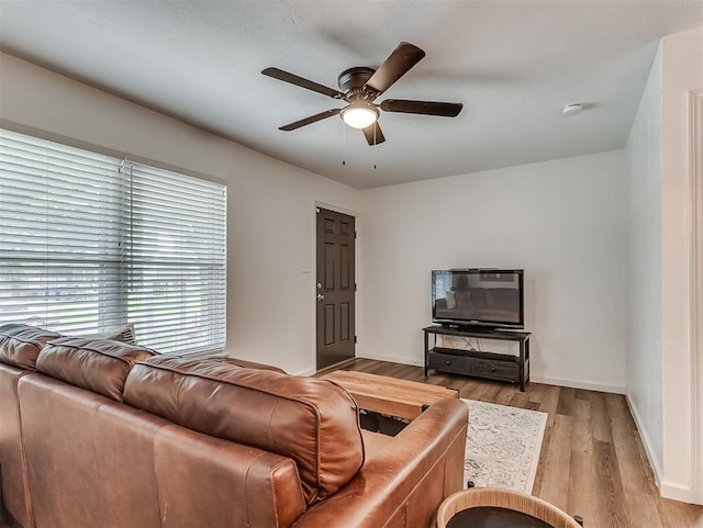 2244 Downing St, Oklahoma City, OK 73120 - living area with ceiling fan and wood finished floors