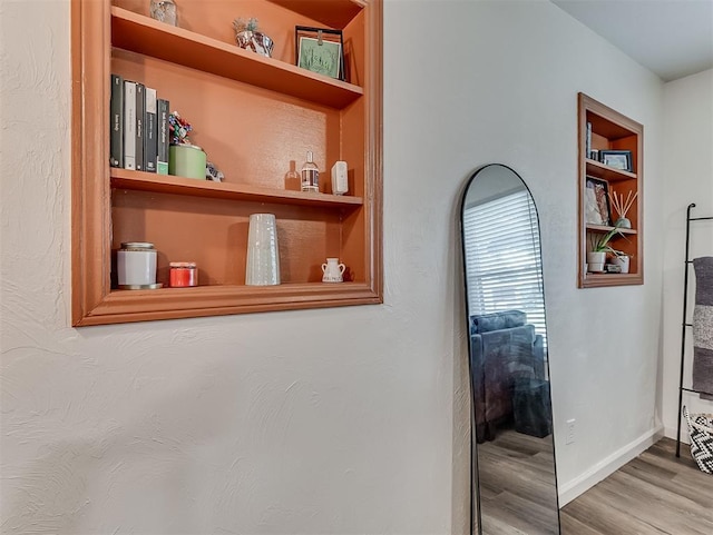 2244 Downing St, Oklahoma City, OK 73120 - detailed view of wood finished floors and built in shelves