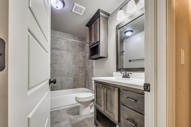2208 Rivera Rd, Yukon, OK 73099 - full bathroom with vanity, shower / bath combination, and tile patterned floors