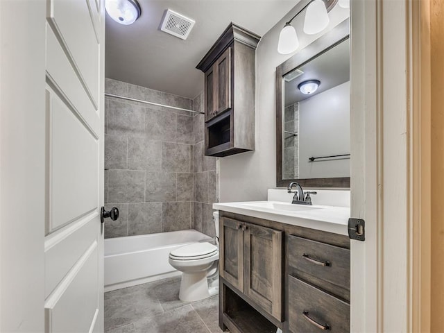 2208 Rivera Rd, Yukon, OK 73099 - bathroom featuring vanity,  shower combination, and tile patterned flooring
