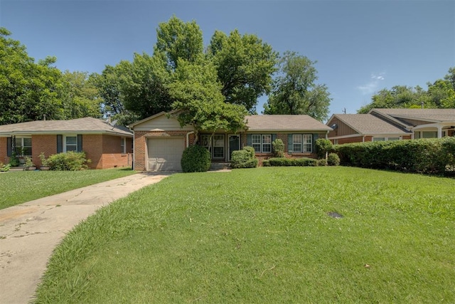 1627 Sheffield Rd, Oklahoma City, OK 73120 - single story home with an attached garage, brick siding, driveway, and a front lawn