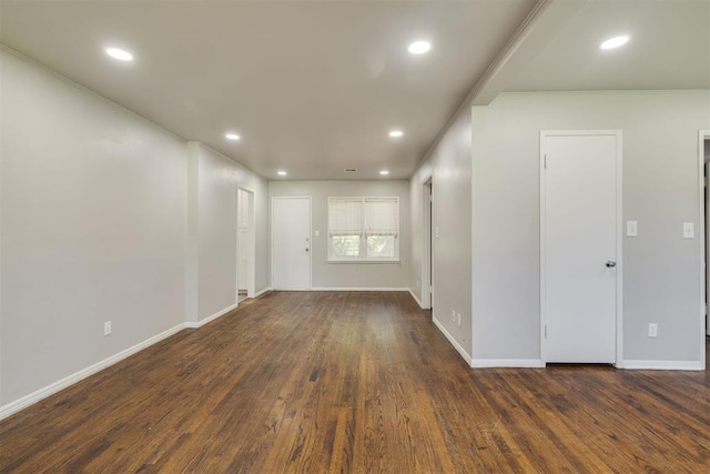 1627 Sheffield Rd, Oklahoma City, OK 73120 - unfurnished room with dark wood finished floors and recessed lighting