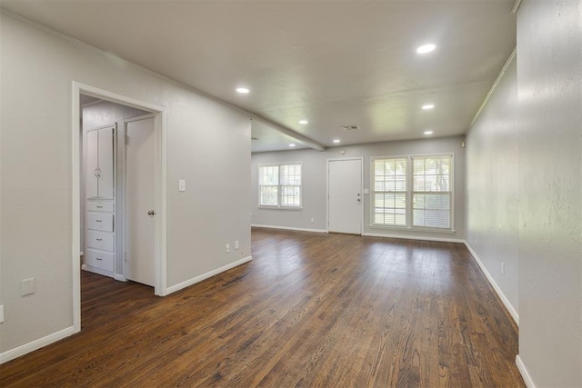 1627 Sheffield Rd, Oklahoma City, OK 73120 - empty room featuring dark wood-style flooring and recessed lighting