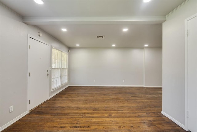 1627 Sheffield Rd, Oklahoma City, OK 73120 - unfurnished room with ornamental molding, recessed lighting, and wood finished floors