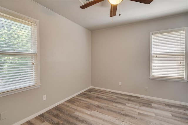 1627 Sheffield Rd, Oklahoma City, OK 73120 - empty room with ceiling fan, healthy amount of natural light, and wood finished floors