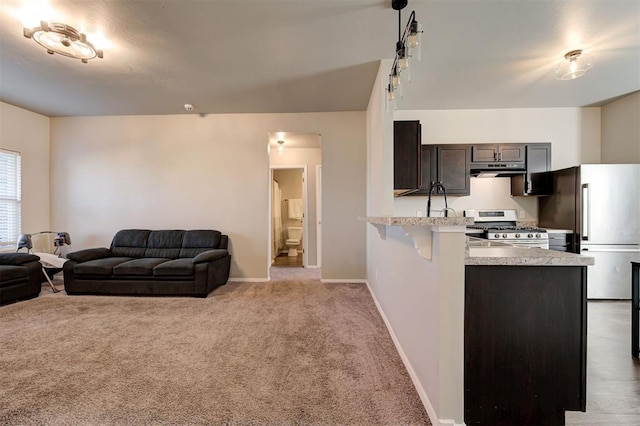 1621 Tumbleweed Way, El Reno, OK 73036 - living area featuring baseboards and light colored carpet