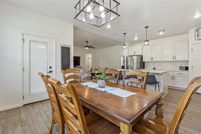 2666 Legacy Pl, Shawnee, OK 74804 - dining space featuring light wood-type flooring and recessed lighting